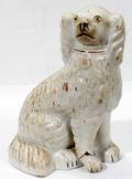 082423 STAFFORDSHIRE PORCELAIN DOG H 10 W 7 D 6