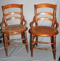 072437 AMERICAN ANTIQUE LADIES CHAIRS PAIR