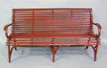 Red painted bentwood settee