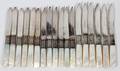 MOTHER OF PEARL HANDLE DESSERT KNIVES THREE SETS