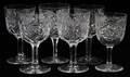 CUT GLASS WATER GOBLETS C 1900 SIX