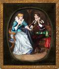 AUSTRIAN PAINTING ON ENAMEL MINIATURE 19THC