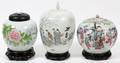 CHINESE PAINTED POTTERY GINGER JARS 3 PIECES