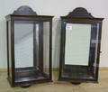 Two mahogany hanging display cabinets