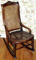 090564 VICTORIAN WALNUT ROCKING CHAIR C1880