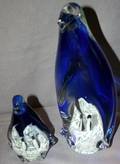 090540 PENGUIN STYLE BLOWN GLASS PAPERWEIGHTS 20TH C