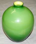 090539 GREEN  YELLOW BLOWN CASED GLASS VASE