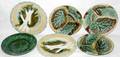 090536 MAJOLICA GRAPE LEAF PLATES RAISED RELIEF