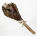 081557 AMERICAN INDIAN HIDE RATTLE W HAIR H 7