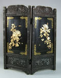 Chinese carved two part folding screen