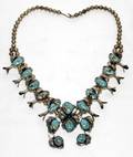 072471 NATIVE AMERICAN SILVER SQUASH BLOSSOM NECKLACE