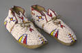 Pair of Sioux beaded hide moccasins