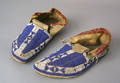Pair of Sioux beaded hide moccasins