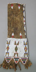 Native American Sioux sinew sewn beaded hide pipe bag ca 1870s
