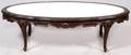 FRENCH STYLE WALNUT  MARBLE TOP COFFEE TABLE