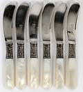 STERLING SILVER  MOTHEROFPEARL BUTTER KNIVES