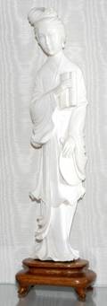 082506 CHINESE IVORY QUAN YIN FIGURE H 8