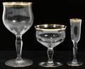 081591 GILTRIMMED GLASS STEMWARE MID 20TH c