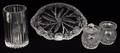 081589 CUT GLASS  CRYSTAL GROUPING SIX PIECES