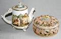 081583 CAPO DI MONTE PORCELAIN TEAPOT  ROUND BOX