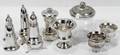 081578 STERLING SILVER SALT  PEPPER SHAKERS POT