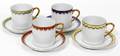 071569 COLORFUL PORCELAIN CUPS  SAUCERS
