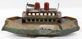 071563 ANTIQUE TOY SPRING DRIVEN METAL PASSENGER SHIP