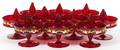 MURANO RED GLASS PLACE CARDCANDY HOLDERS C 1930
