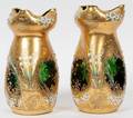MURANO GREEN GLASS VASES PAIR
