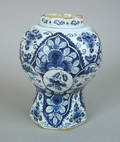 Dutch delft octagonal baluster vase ca 1740