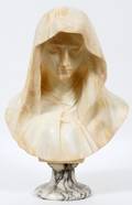 CARVED ALABASTER BUST