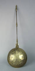 Brass and iron warming pan 18th c