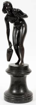 PAUL LUDWIG KOWALCZEWSKI BRONZE NUDE HOLDING JUG