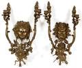 NEOCLASSICAL STYLE BRONZE TWOLIGHT SCONCES PAIR