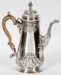 GEORGE II STERLING COFFEE POT LONDON 175152