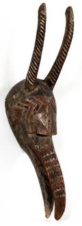 BOBO WOOD  POLYCHROME ZOOMORPHIC HELMET MASK