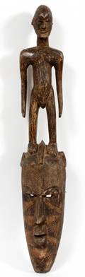 MOSSI WOOD FIGURAL FACE MASK BURKINA FASO