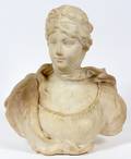 O SCHEGGI CARVED WHITE MARBLE BUST OF QUEEN LOUISA