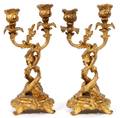 FRENCH STYLE PATINATED METAL CANDELABRA