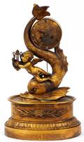 FRENCH STYLE BRONZE FIGURAL CLOCK LATE 19TH C