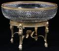 FRENCH BRONZE  CRYSTAL COMPOTE