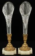 FRENCH CRYSTAL  GILT BRONZE VASES LATE 19TH C