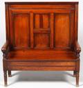 19TH CENTURY WALNUT HALL BENCH C1880