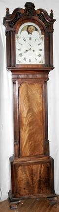 090004 JOHN WOOD ENGLISH MAHOGANY TALL CASE CLOCK