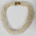 082041 MULTI STRAND RICE PEARL NECKLACE W GOLD CLASP