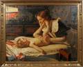 082004 EDUARD KAEMPFFER OIL ON CANVAS MOTHER W BABY
