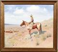 082002 GERALD CURTIS DELANO OIL ON CANVAS THE COWBOY