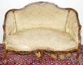 081058 FRENCH STYLE CARVED WALNUT SETTEE L 48