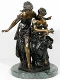 081043 AFTER MOREAU BRONZE SCULPTURE FEMALE FIGURES