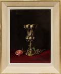 080053 PETER FULLER OIL ON CANVAS GOBLET  ROSE